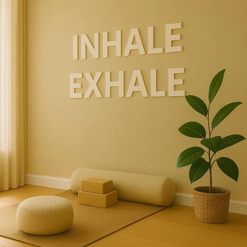 Yoga Fitness Room - Insegna da Parete 'INHALE EXHALE', Lettere