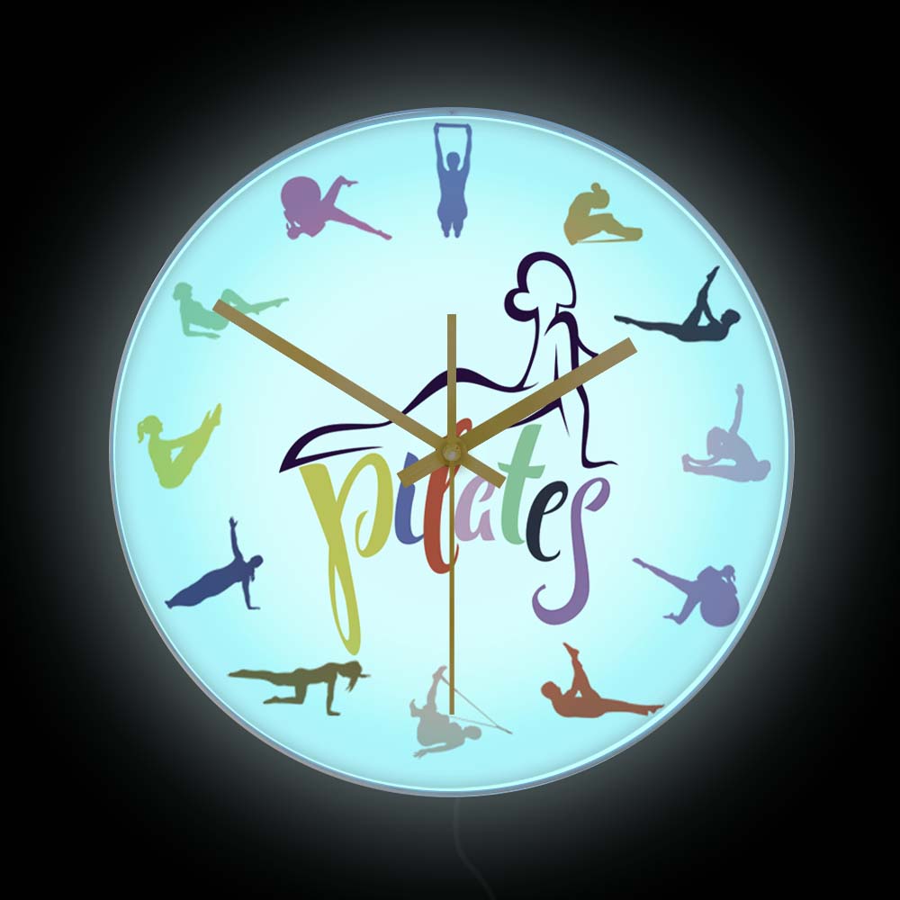Yoga Fitness Room - Orologio da Parete con Stampa Colorata