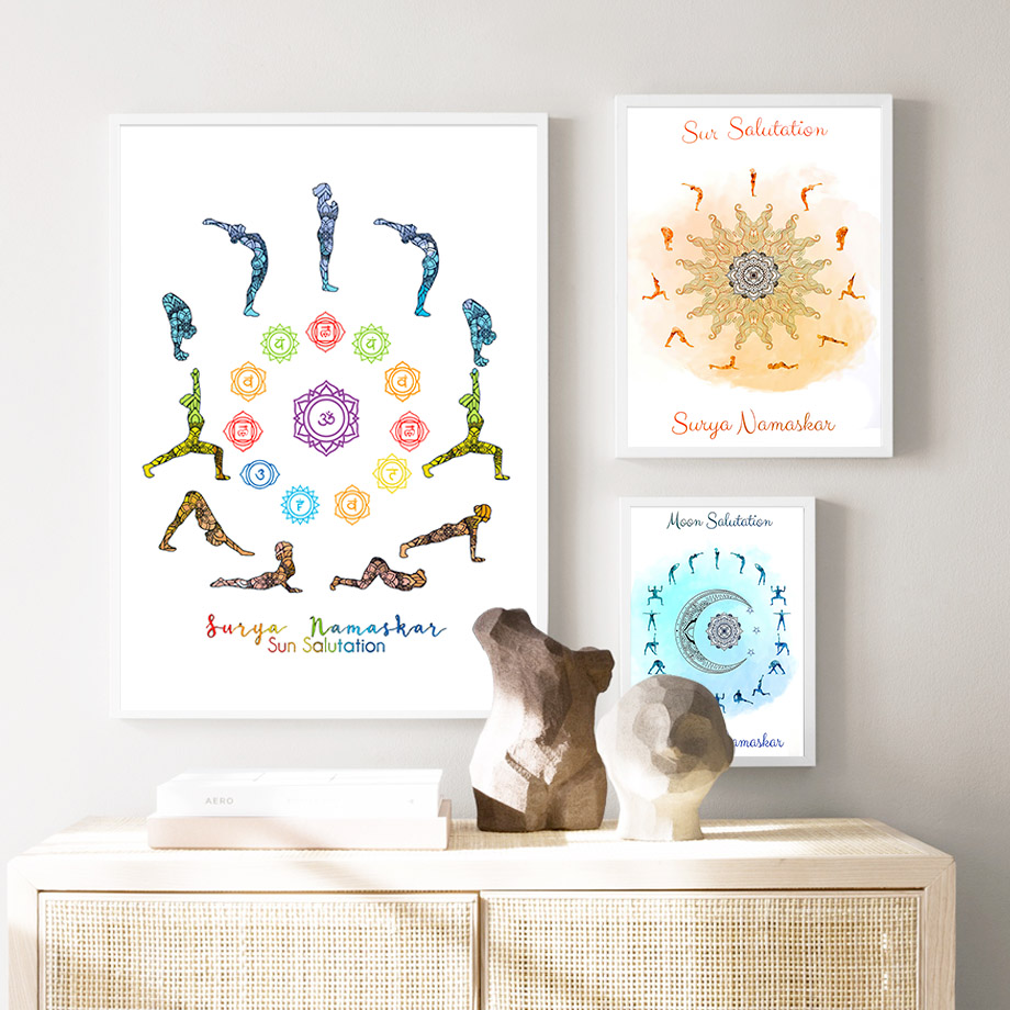 Yoga Pose Sun Moon Salutation  - Yoga Fitness Room recensione e prezzo