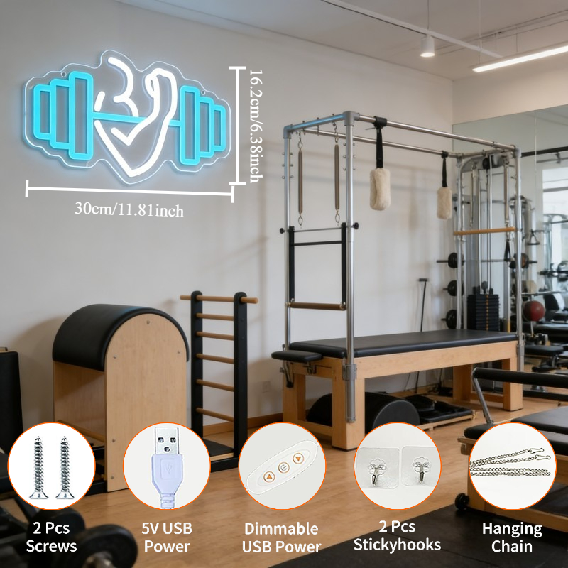 Insegna al Neon LED Bicep Dumb - Yoga Fitness Room recensione e prezzo
